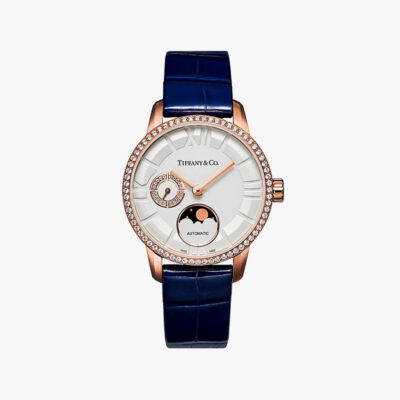 Gold Watch With Crocodile Leather Strap