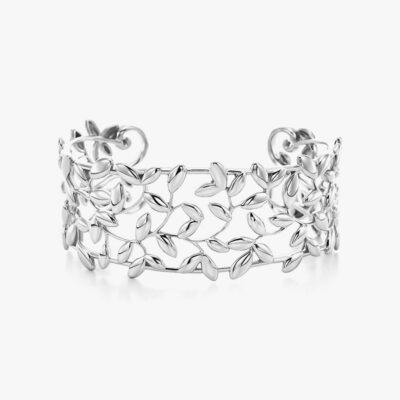 Silver Bracelet with Many Leaves