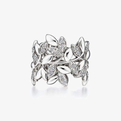 Silver Ring with Many Leaves