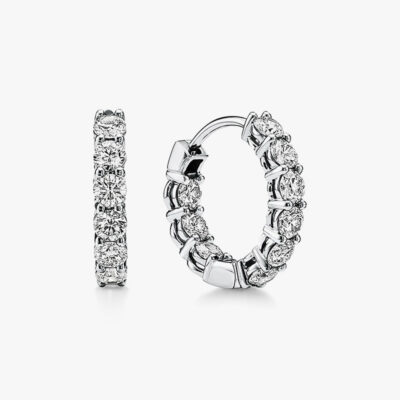 White Gold Round Diamond Earrings